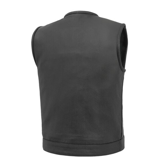 No Rival - Men's Motorcycle Leather Vest - Picture 3 of 5